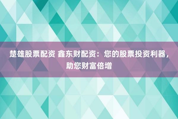 楚雄股票配资 鑫东财配资：您的股票投资利器，助您财富倍增