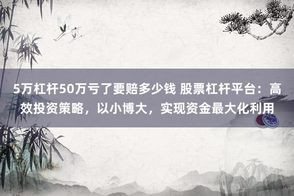 5万杠杆50万亏了要赔多少钱 股票杠杆平台：高效投资策略，以小博大，实现资金最大化利用