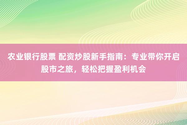 农业银行股票 配资炒股新手指南：专业带你开启股市之旅，轻松把握盈利机会